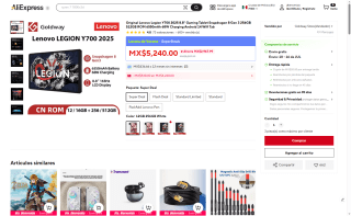 Lenovo Legion Y700 8.8" 256GB por $4,717 | AliExpress