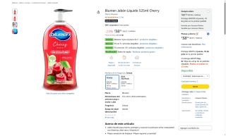 Jabón Líquido Blumen Cherry 525ml por $26 | Oferta Amazon