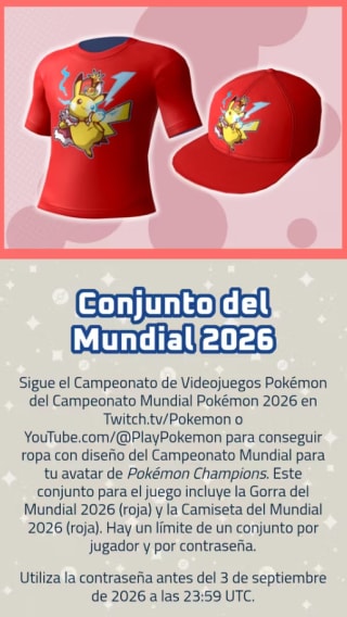 Kit WCS 2026 de Pokémon Champions Gratis en Pokémon