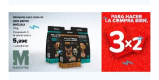 3×2 en sección Mascotas en Carrefour.