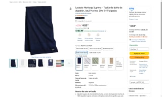 Toalla Lacoste 137x76cm por $489 | Descuento Amazon