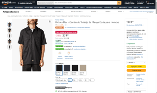 Camisa de Trabajo Dickies Hombre por $374 | Oferta Amazon