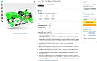 Sim Weex 365 días por $147 | Oferta Amazon
