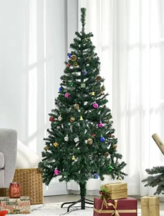 HOMCOM Árbol de Navidad Artificial 150 cm con 420 Ramas con adornos por 19,50€