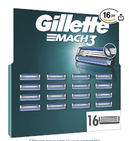 Gillette Mach3 Lot de 16 lames de rechange pour rasoir à 35,14€
