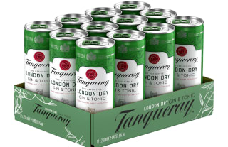 Tanqueray Ginebras London Dry Gin y Tonic 250 ml x 12 por 10.04€