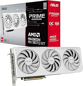 ASUS Prime Radeon RX 9070 XT White OC Edition 16GB GDDR6 Gaming Graphics Card