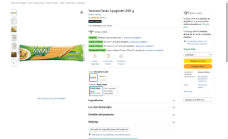 Yemina Pasta Spaghetti 200 g por $5 | Oferta Amazon