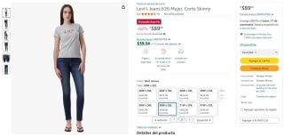 Levi's Jeans 626 Skinny 30w x 32L por $390 | Amazon