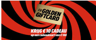 Golden Giftcard cadeaukaart van €110 voor €100 bij MediaMarkt