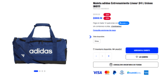 Maleta Adidas Entrenamiento Linear 24L por $393 | Martí