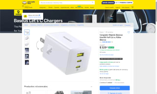 Cargador rápido Baseus 100W 3 puertos por $330 | Oferta Mercado Libre