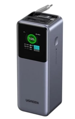 Batterie externe UGREEN 165 W 20000 mAh avec câble rétractable à 44,62€