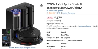 Dyson Spot+Scrub AI - Robotstofzuiger voor €847,99 bij Amazon