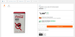 Frigobar Coca Cola 3.0 Retrocream por $2,499 | Home Depot