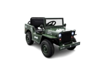 4x4 électrique enfant Jeep Willys vert, 2 moteurs 12v à 85€
