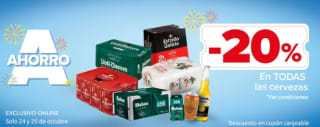 20% descuento en todas las cervezas en Carrefour