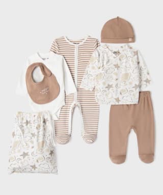 L'ensemble 7 pièces bébé garçon ecru à 14,99€