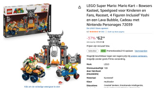 LEGO Super Mario: Mario Kart – Bowsers Kasteel voor €52,99 dmv code bij Amazon