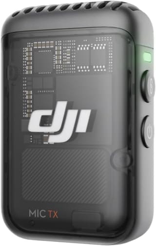 DJI Mic 2 Transmitter - Black / White - Wireless Lavalier Microphone with Intelligen