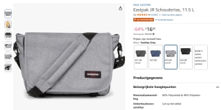Eastpak JR Schoudertas, 11.5 L voor €16 bij Amazon