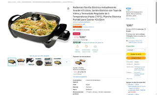 Redlemon Parrilla Eléctrica Antiadherente 4.5L por $696 | Oferta Amazon