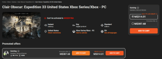 Clair Obscur: Expedition 33 Xbox o PC por $336 | Gamivo
