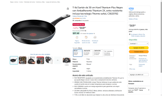 Sartén T-fal 30cm por $369 | Oferta Amazon