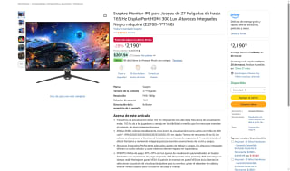 Monitor Sceptre E278B-FPT168 27" IPS 165Hz 1ms por $2,191 | Amazon