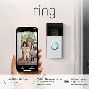 Sonnette vidéo sans fil Ring avec vidéo HD batterie intégrée à 39,99€