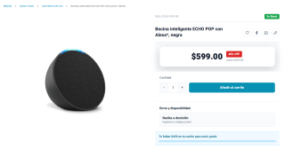 Bocina Echo Pop con Alexa por $599 | Oferta Steren