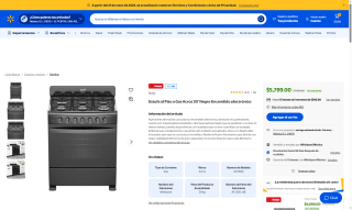 Estufa Whirlpool 30' 6 Quemadores por $5,103 | Oferta Walmart
