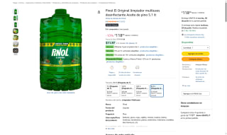 Pinol El Original 5.1L por $79 | Amazon