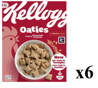6 Paquetes de Kellogg's Cereales Oaties Avena Crujiente 360g por 5.94€