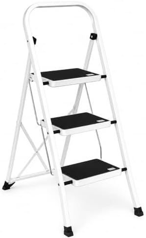 Escalera Plegable de 3 peldaños con Estructura de Acero por 26.16€