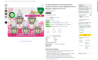 Air Wick Repuestos Aromatizante Magnolia & Cherry por $183 | Oferta Amazon