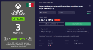 3 Meses de Xbox Game Pass Ultimate por $546 | LOADED