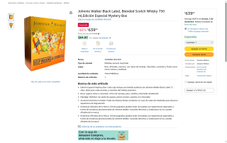 Edición Especial Mystery Box Johnnie Walker Black por $639 | Amazon