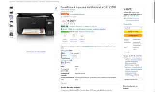 Impresora Epson L3210 Multifuncional por $2,649 | Amazon