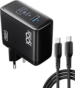 INIU GaN 100 W USB C-oplader, 3 poorten voor €15,54 dmv code bij Amazon