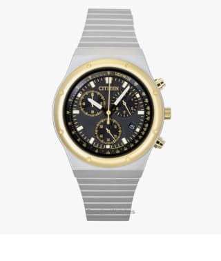 Citizen Eco-Drive Chronograph Stainless Steel Black Dial AT2544-64E Reloj Hombre