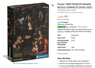 Clementoni - Puzzel - 1000 Stukjes - Museum Virgin Rocks voor €7,62 bij Amazon