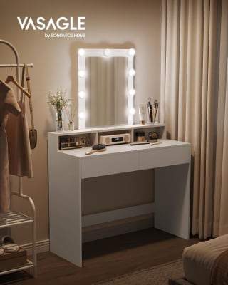 VASAGLE KAILYN Colección Tocador, Luces LED con Brillo Ajustable por 74.80€