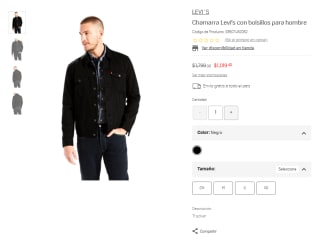 Chamarra Levis Trucker Negra por $1,019 | Liverpool