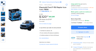 Playmobil Ford F-150 Raptor 71858 por $321 | Oferta Mercado Libre