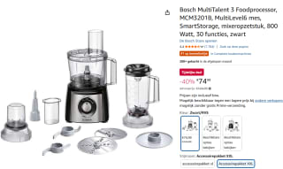 Bosch MCM3501M MultiTalent 3 - Keukenmachine voor €74,99 bij Amazon