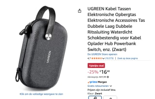 UGREEN Kabel Organizer Opbergtas voor €16,48 bij Amazon