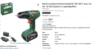 Bosch 18V accuboormachine Easydrill (incl. 2.0Ah accu + lader) voor €50,83 bij Amazon