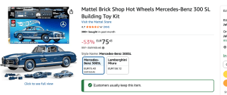 Mattel Hot Wheels Mercedes-Benz 300 SL HWW25 voor €75,49 bij Amazon
