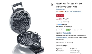 Graef Wafelijzer voor €56,45 bij Amazon